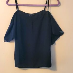 Cold shoulder flutter sleeve top